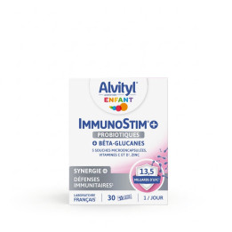 Alvityl Immunostim+ Enfant | Complément alimentaire immunité - Probiotiques, Zinc, Vitamines C & D