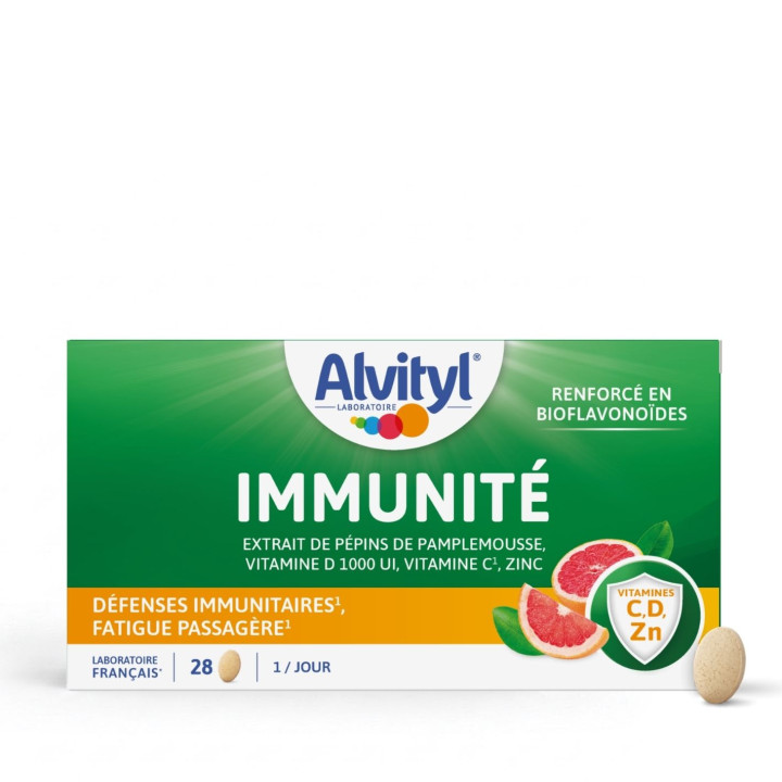 Alvityl Immunité - Complément alimentaire Zinc, Vitamines C & D et Pépins de Pamplemousse