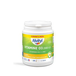 Alvityl Vitamine D3 2000 UI adulte - Complément alimentaire vitamine D - 180 gélules