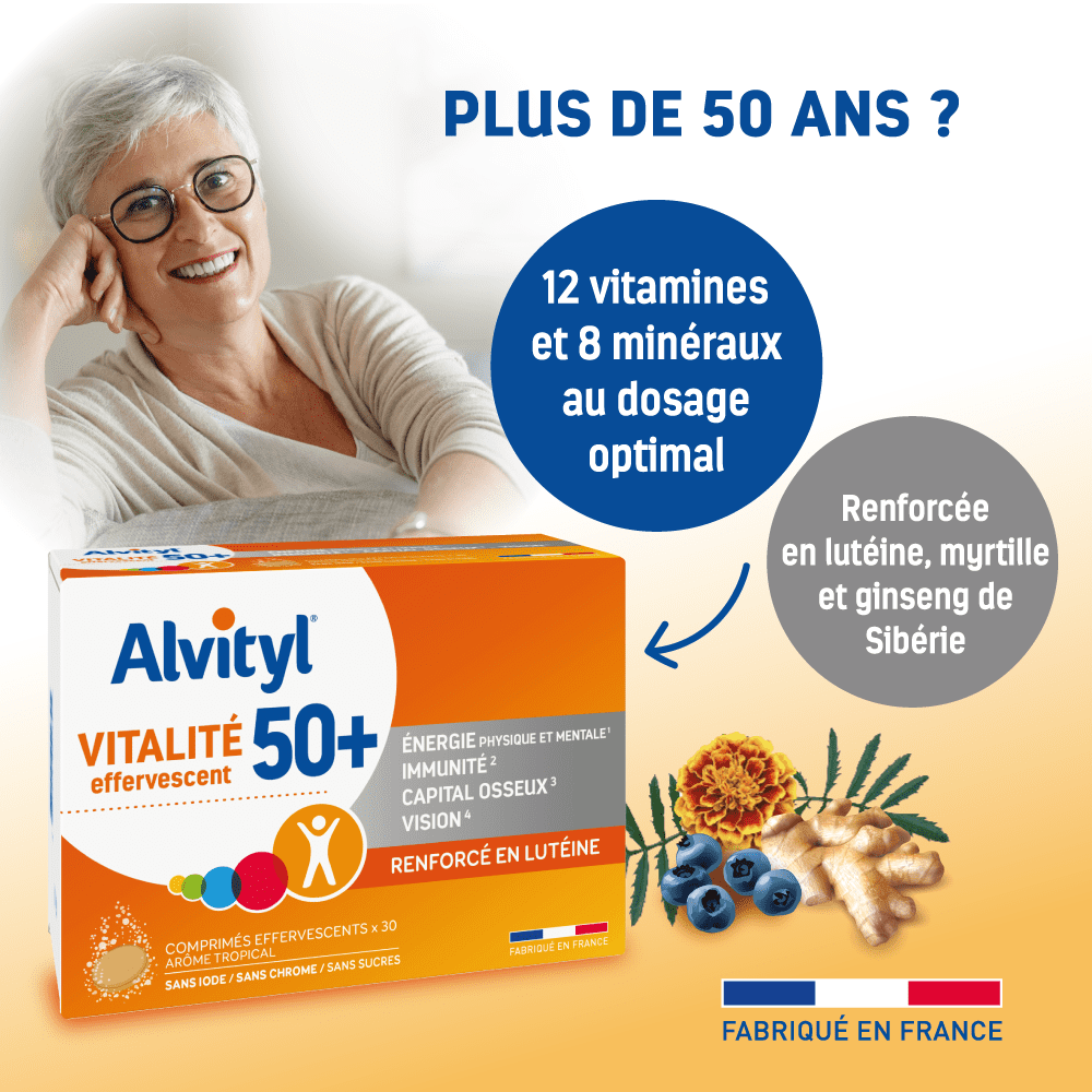 Alvityl Vitalité 50+ - vitamines et minéraux