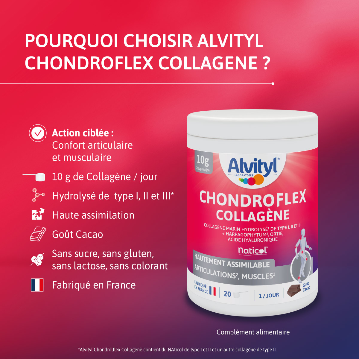 Pourquoi choisir le produit Alvityl Chondroflex Collagène