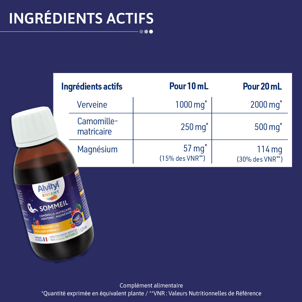 Alvity enfant sommeil verveine camomille magnésium